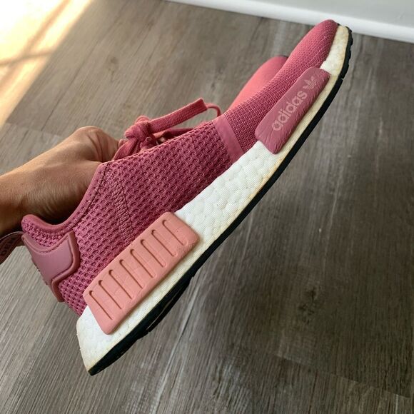 Adidas Boost NMDR1 Everyday Sneakers Magenta Pink White Size 7.5 8 - Picture 4 of 15